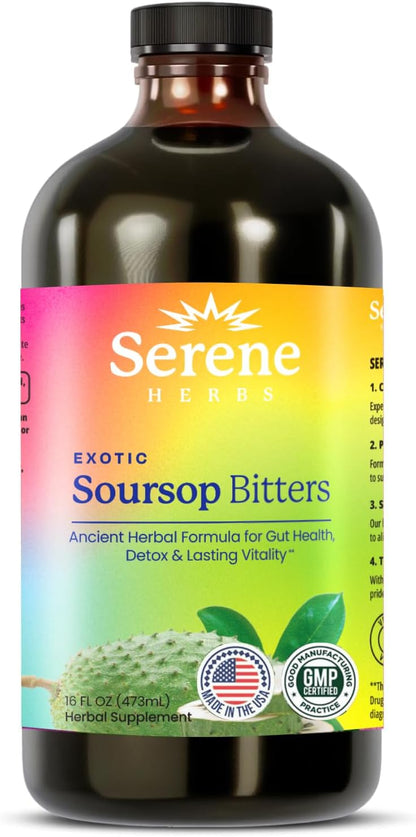 Serene Herbs Soursop Bitters for Gut Cleanse & Detox